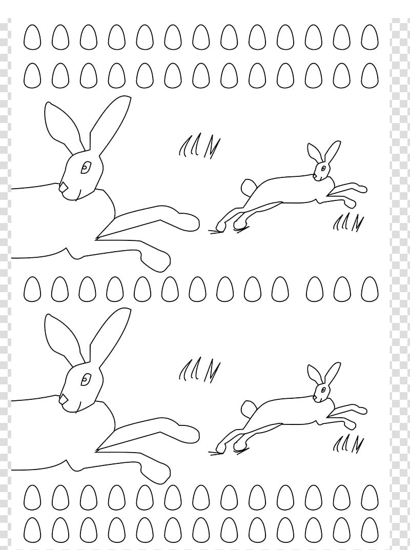 Hare Domestic rabbit Drawing Line art, color easter transparent background PNG clipart