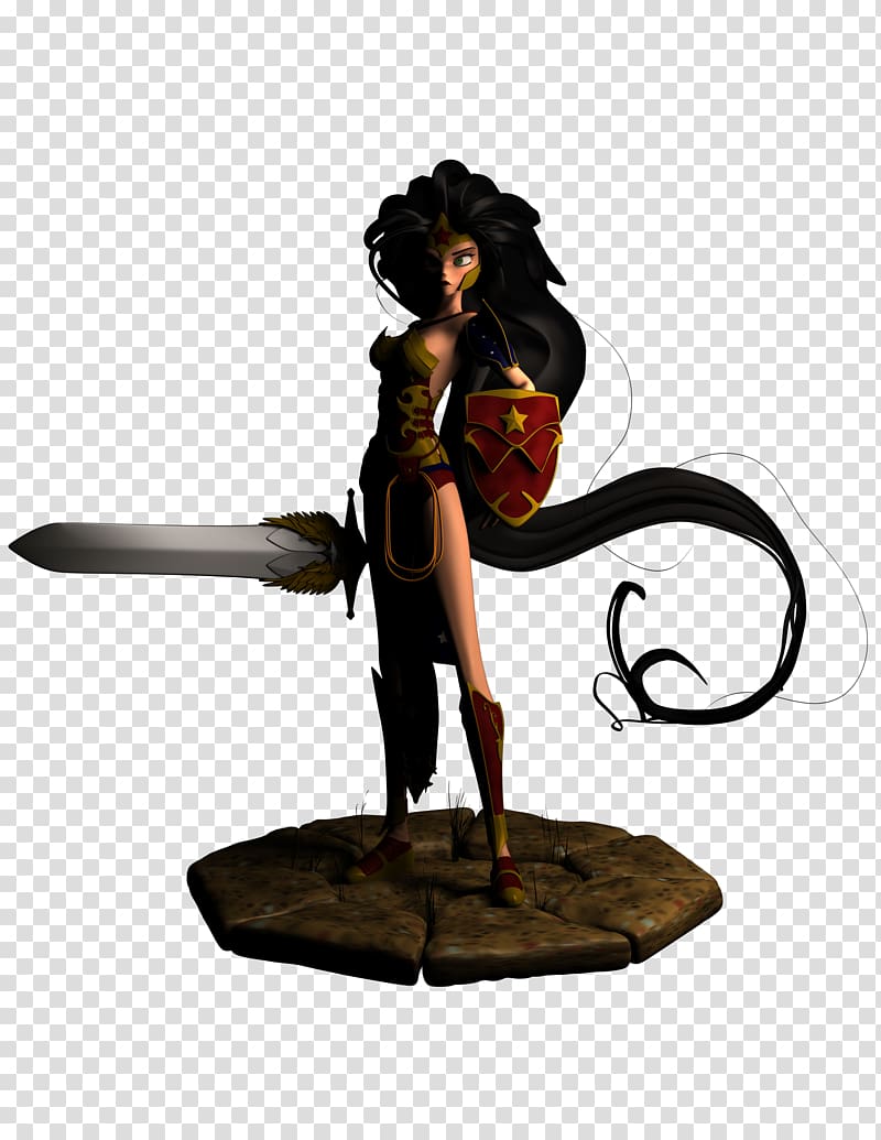 Figurine Cartoon Character Legendary creature Fiction, Wonder Woman transparent background PNG clipart