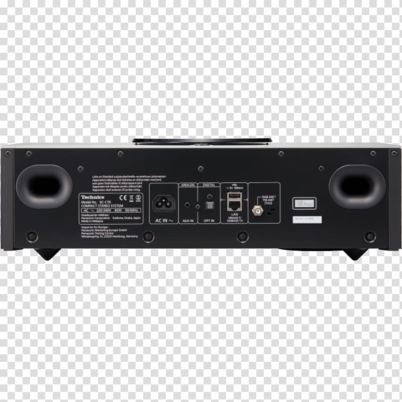 Technics SC-C70 Ottava All-In-One Music System Music centre Audio High fidelity, technics transparent background PNG clipart
