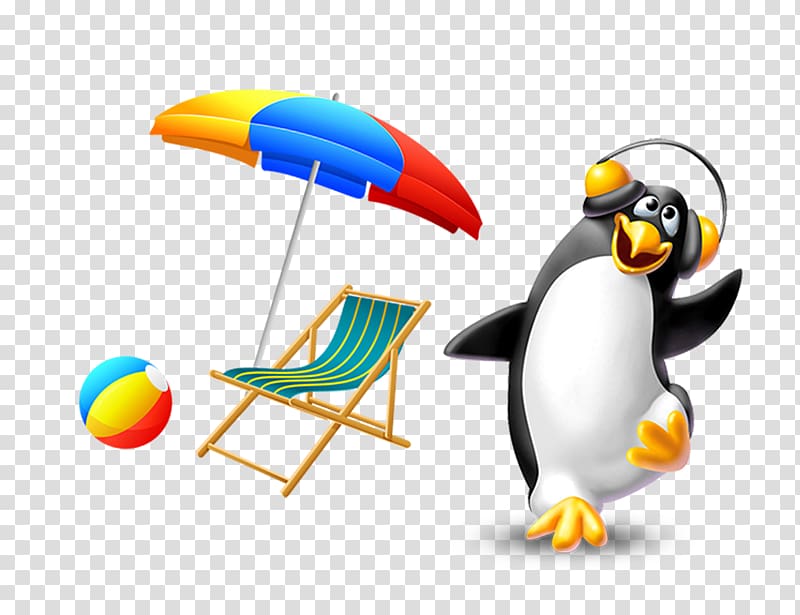 Penguin sun umbrella material transparent background PNG clipart