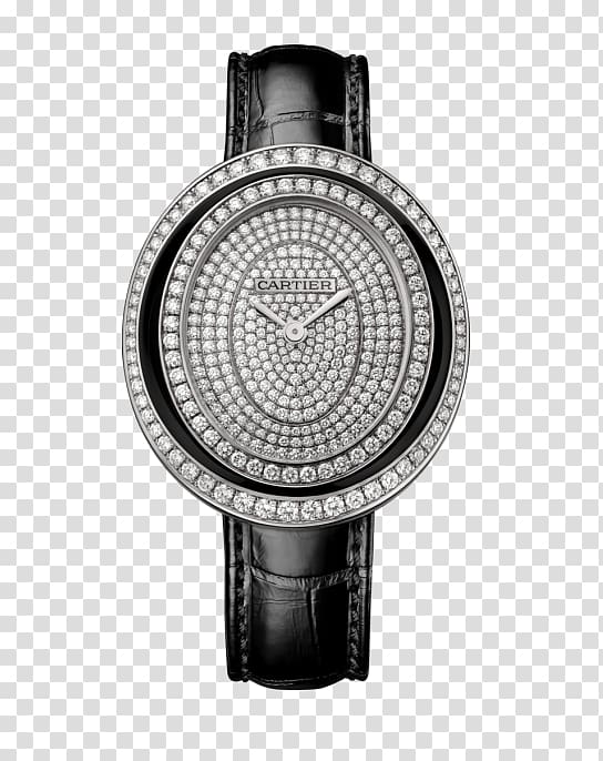 Cartier Tank Watch Jewellery Salon international de la haute horlogerie, Cartier diamond watch watch black female form transparent background PNG clipart