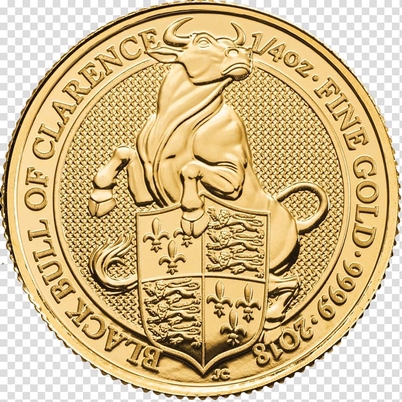 The Queen's Beasts Royal Mint Bullion coin Gold coin, Coin transparent background PNG clipart