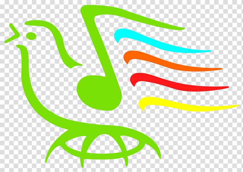 green bird shaped music festival logo transparent background PNG clipart