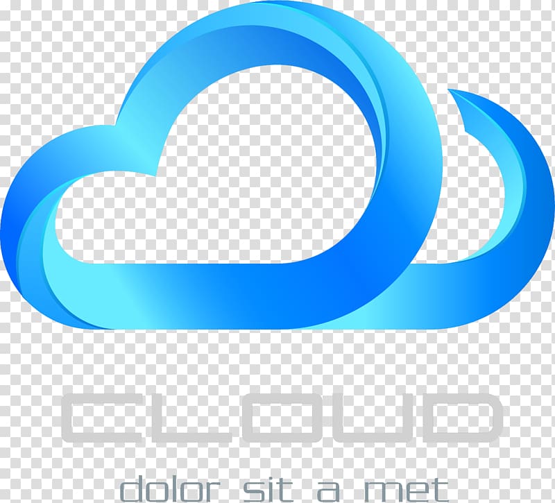 Three, dimensional business cloud logo elements transparent background PNG clipart