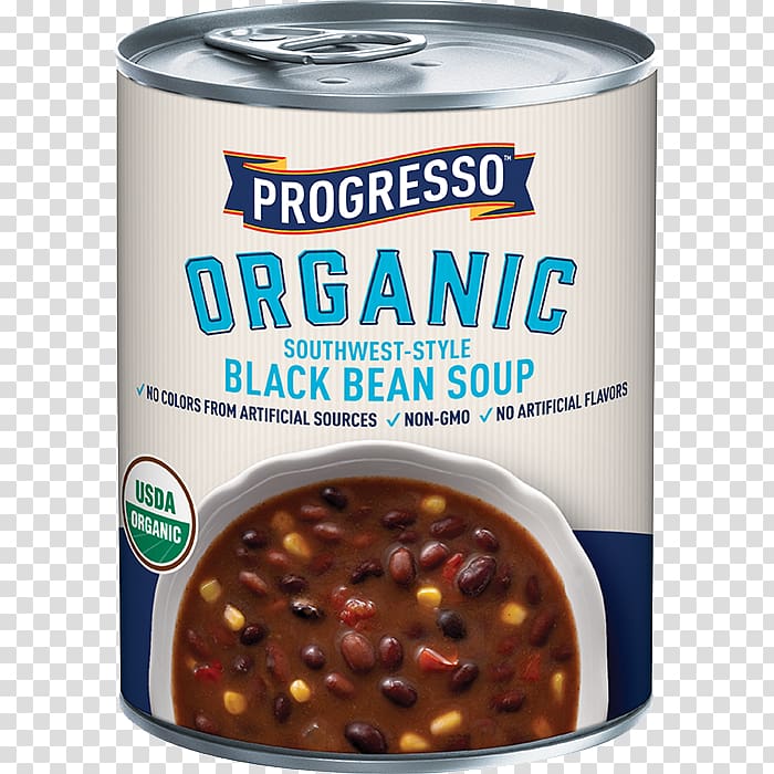 Organic food Chicken soup Minestrone Lentil soup Progresso, black beans transparent background PNG clipart