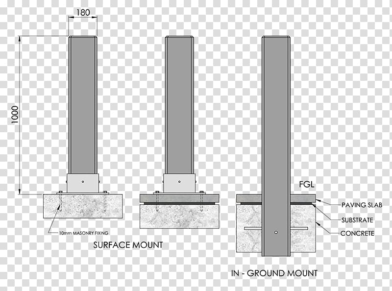 Bollard Stainless steel Pipe Plastic, ground pavement transparent background PNG clipart