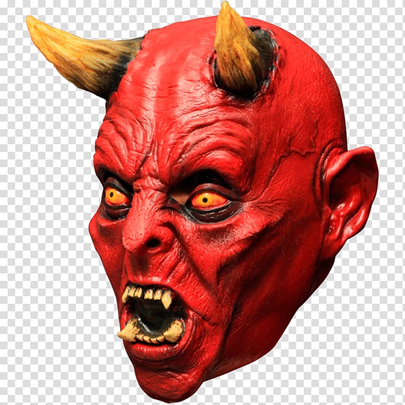 devil head , Lucifer Latex mask Satan Devil, Devil transparent background PNG clipart