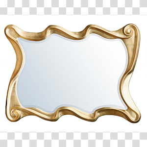Frames Mirror Gold Rectangle, mirror transparent background PNG clipart thumbnail