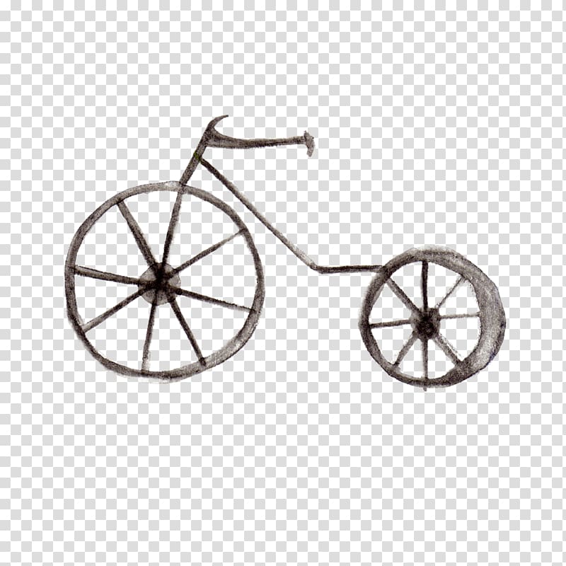 Bicycle Cartoon Illustration, Hand-painted cartoon bike transparent background PNG clipart