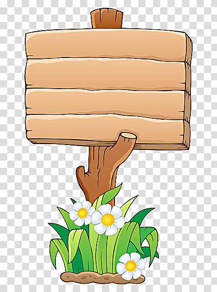 , Cartoon flower road sign material transparent background PNG clipart