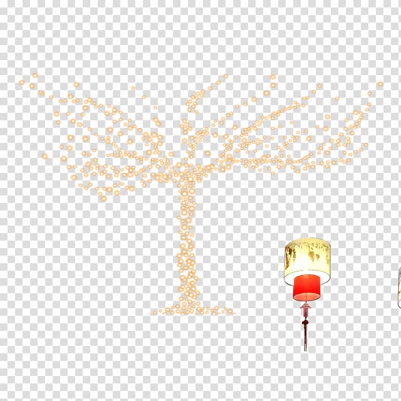 Cartoon Yellow Illustration, Tree bulb transparent background PNG clipart