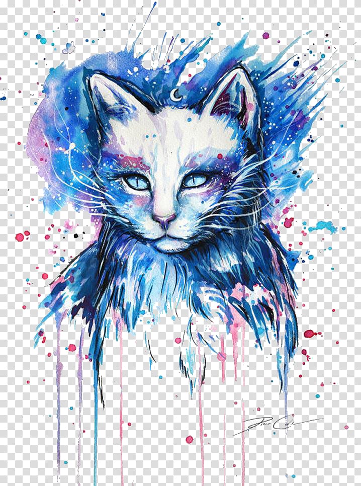 Why Paint Cats Drawing Painting Art, Cat, multicolored cat painting transparent background PNG clipart