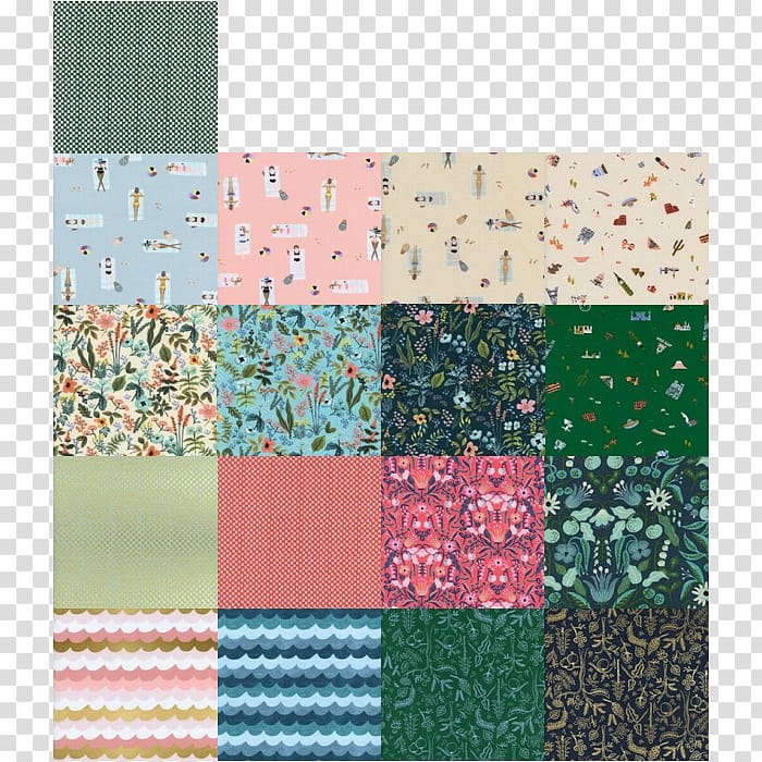 Patchwork Square meter Place Mats Pattern, rifle-paper-co transparent background PNG clipart