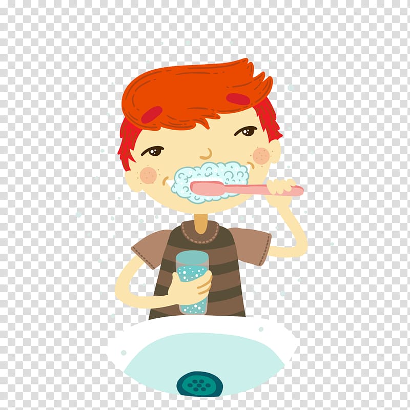 Tooth brushing Face , Cartoon wash your teeth transparent background PNG clipart