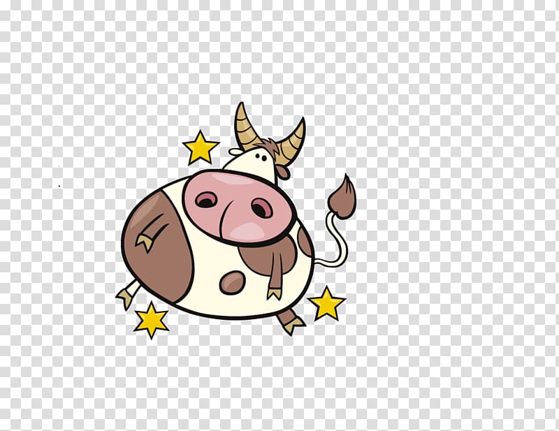 Taurus Zodiac Horoscope Aries Scorpio, Cartoon cow transparent background PNG clipart