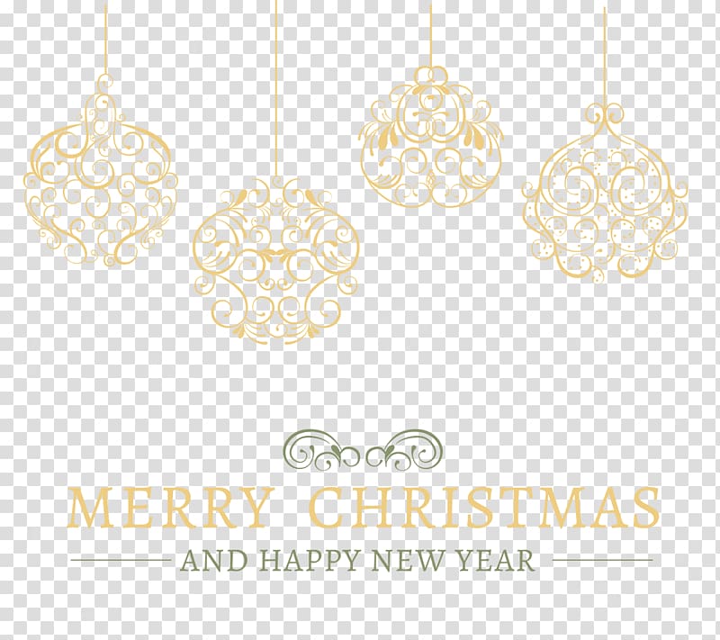 Material White Body piercing jewellery Pattern, Golden Christmas decoration transparent background PNG clipart