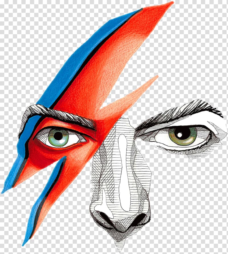 face , T-shirt The Rise and Fall of Ziggy Stardust and the Spiders from Mars Drawing Art Music, spear transparent background PNG clipart