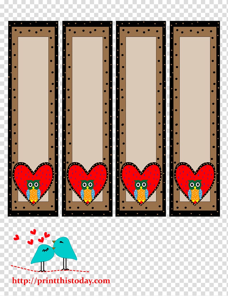 Paper Bookmark Valentine\'s Day Heart, kids border transparent background PNG clipart