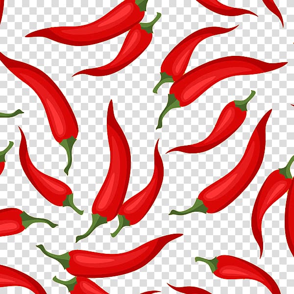 Chili con carne Jalapexf1o Cayenne pepper Mexican cuisine Chili pepper, Pepper red pepper hand painted transparent background PNG clipart