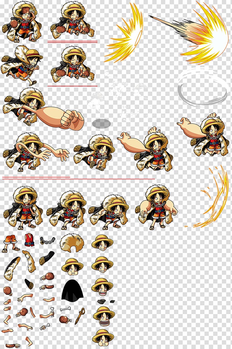 Monkey D. Luffy One Piece Treasure Cruise Shanks Sprite, one piece transparent background PNG clipart