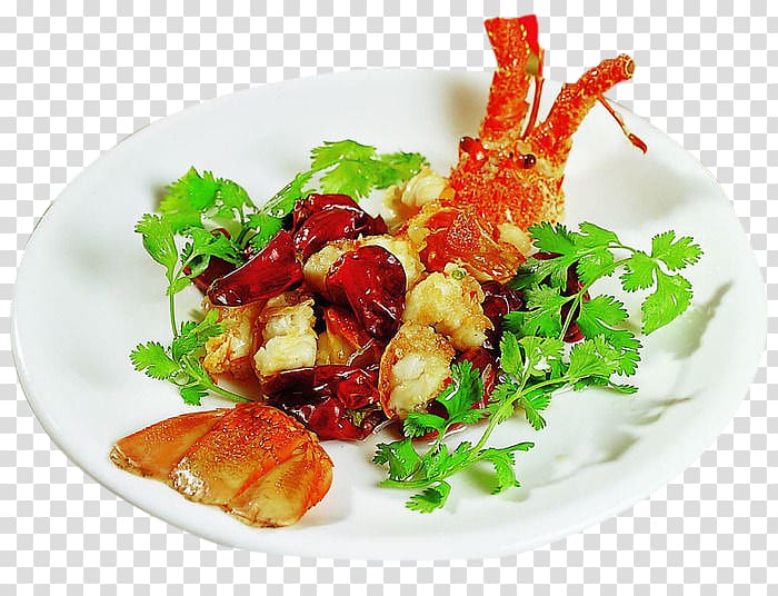 Seafood Lobster Dish Fish as food Spice, Spicy Lobster Aberdeen transparent background PNG clipart
