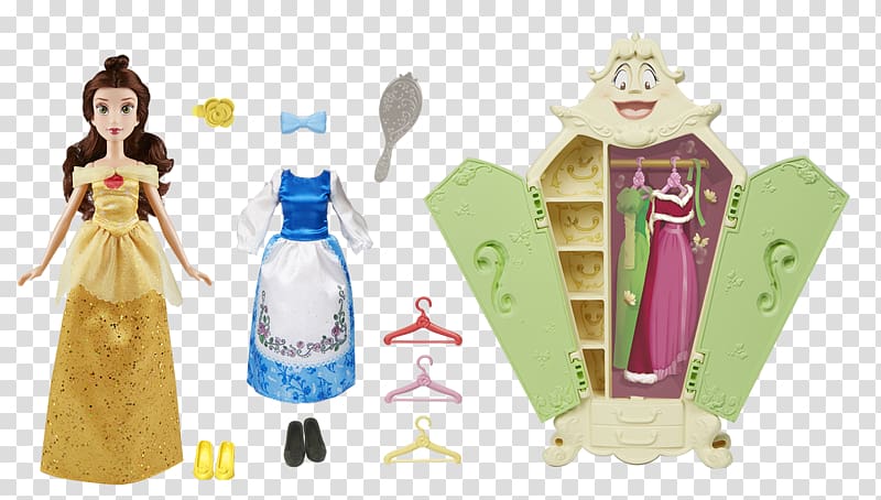 Belle Ariel Doll Disney Princess Toy, dress hanger transparent background PNG clipart
