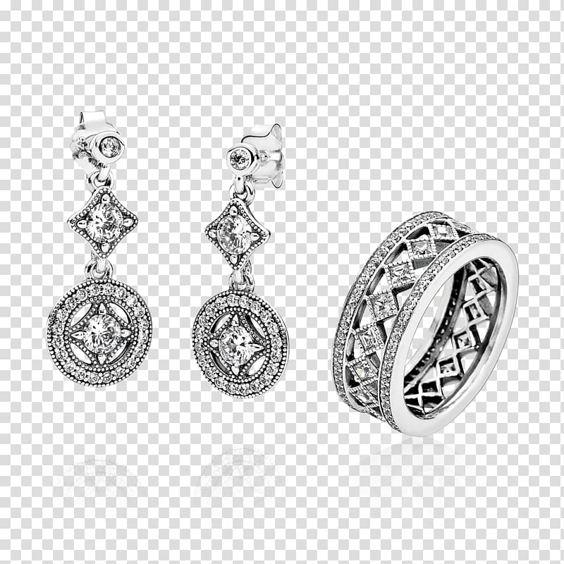 Earring Pandora Charm bracelet Cubic zirconia Jewellery, Jewellery transparent background PNG clipart
