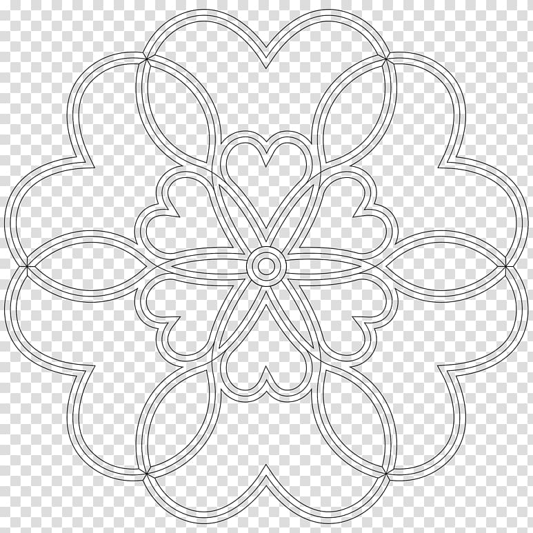 White Symmetry Line, Flower mandala transparent background PNG clipart