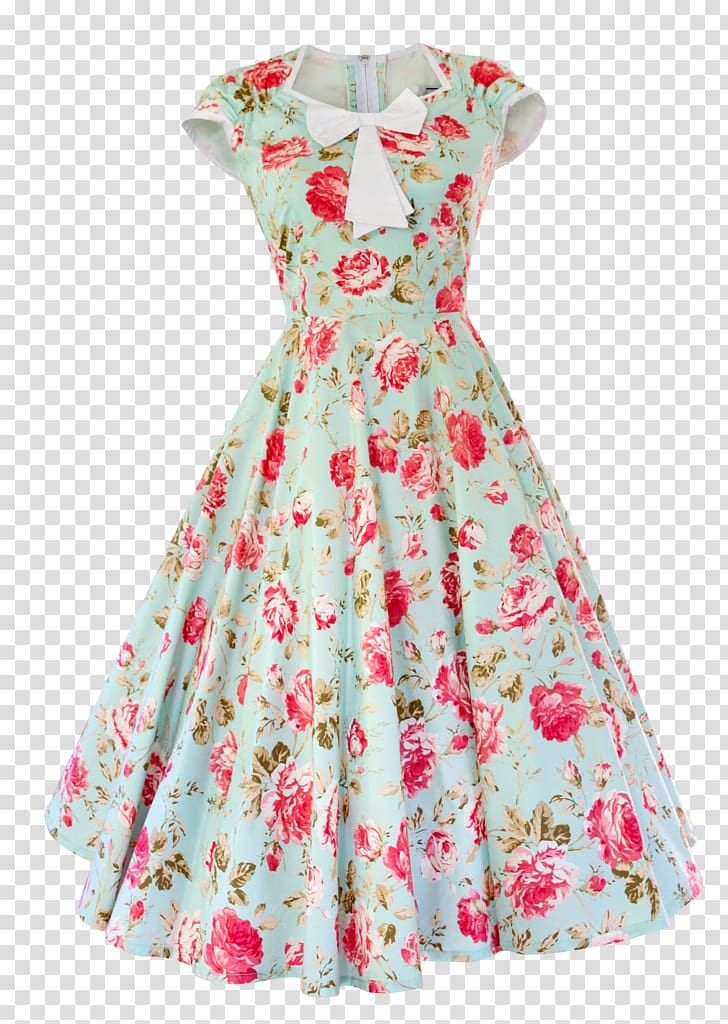 Vintage clothing Dress Retro style 1950s, dress sunday lunch transparent background PNG clipart