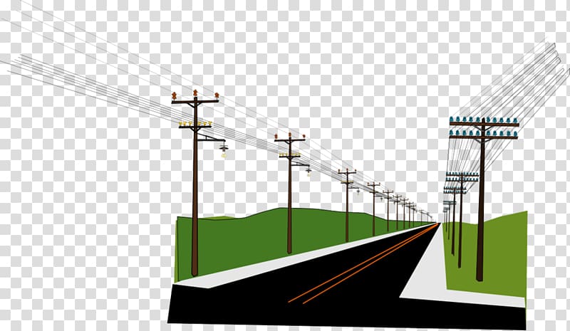 Public utility Engineering Overhead power line Energy, Open Road transparent background PNG clipart