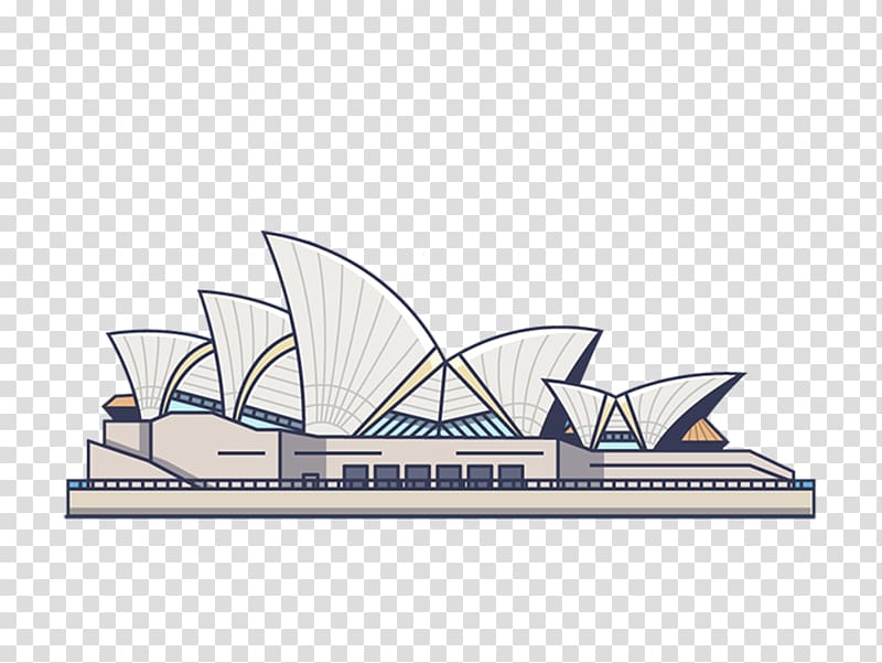 Sydney Opera House City of Sydney Cartoon Illustration, Sydney Opera House Creative cartoon transparent background PNG clipart