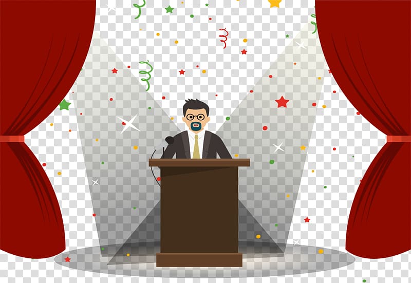 clip art someone on stage