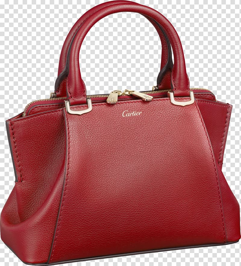 Tote bag Leather Handbag Red Cartier, bag transparent background PNG clipart