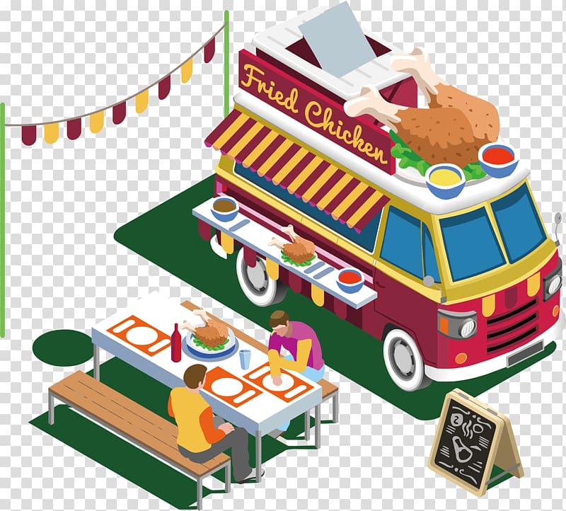 Street food Car Van Take-out Fried chicken, fast food car transparent background PNG clipart