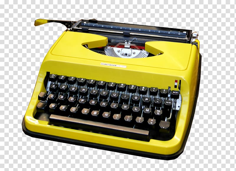Underwood Typewriter Company Machine Famille Japy Yellow, typewriter machine old transparent background PNG clipart