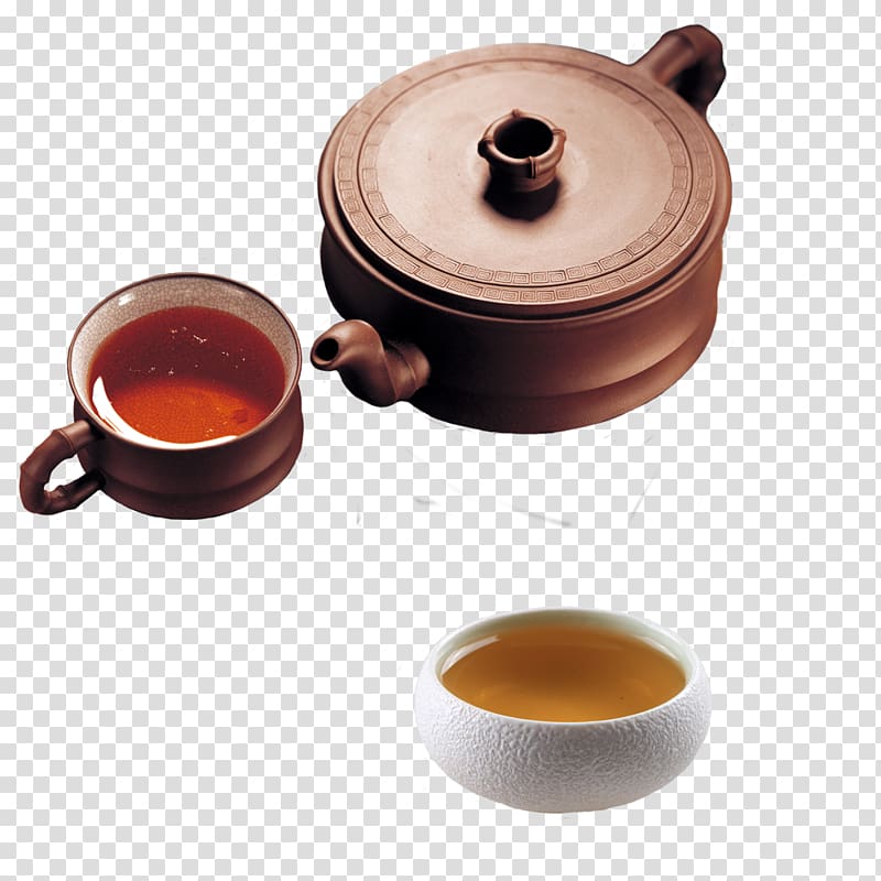 Tea culture Oolong Puer tea, Tea set transparent background PNG clipart