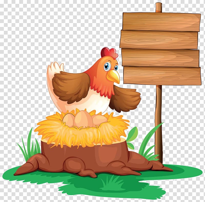 Chicken Egg , Cartoon hen road sign transparent background PNG clipart