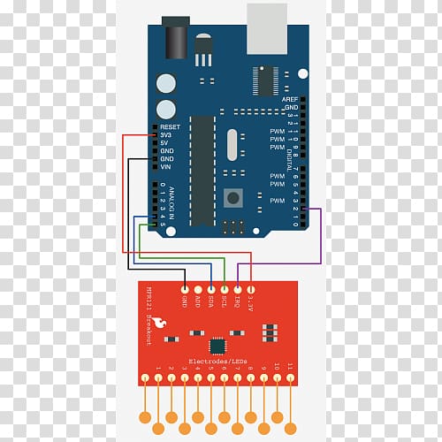 Arduino Electronic circuit ESP8266 Shift register Stepper motor, Capacitive Sensing transparent background PNG clipart