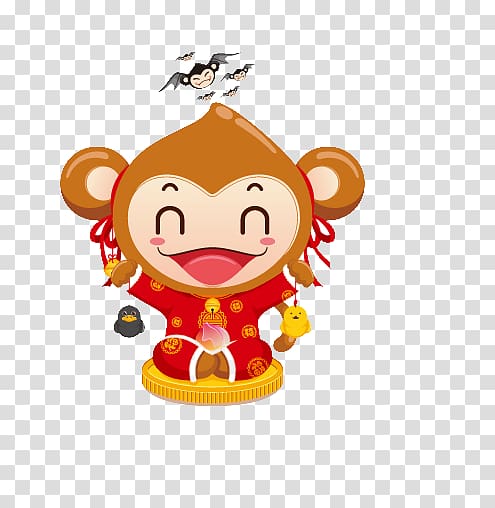 Icon, Cute monkey transparent background PNG clipart