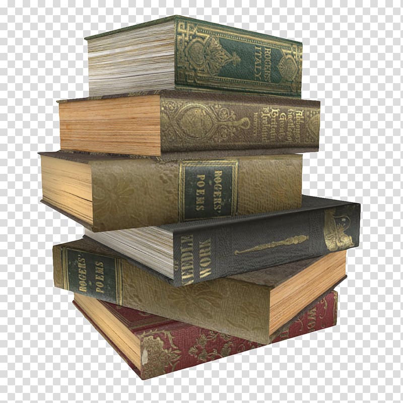 six assorted-title books, Book Stack Gratis, A stack of old books transparent background PNG clipart