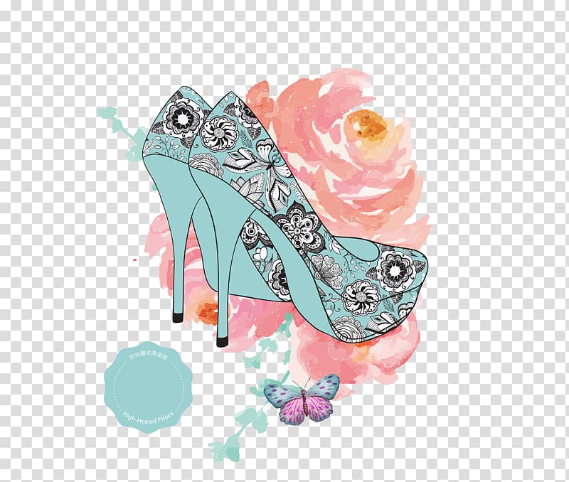 High-heeled footwear Shoe Designer Absatz Illustration, Beautiful high heels transparent background PNG clipart