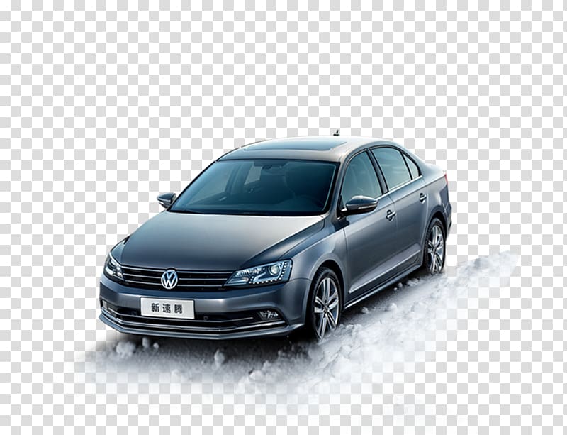 Volkswagen Passat Mid-size car, Driving in the snow of the black car transparent background PNG clipart