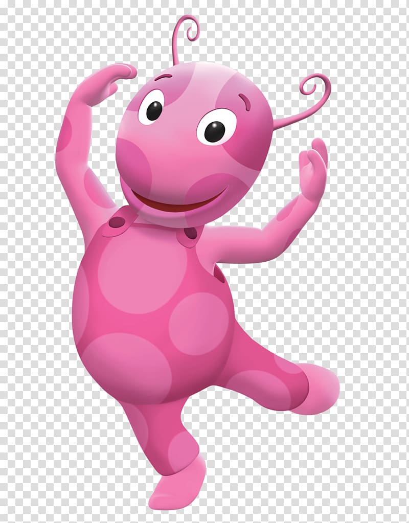 pink animal illustration against blue background, The Backyardigans Uniqua transparent background PNG clipart