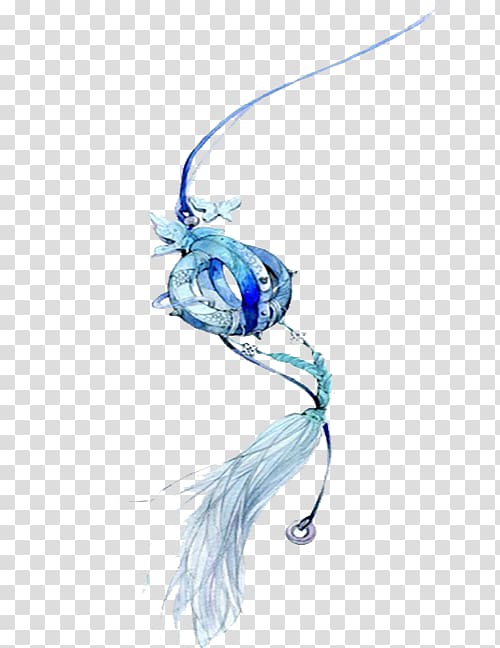 Drawing Art Painting, Simple Blue Wind Bell Illustration transparent background PNG clipart