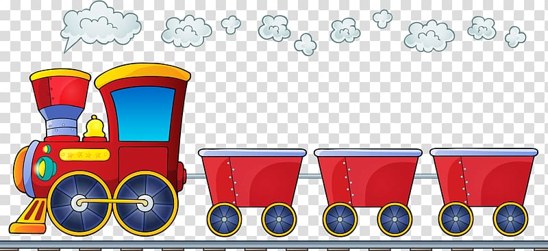 red and gray train illustraion, Train Santa Claus Christmas , Pull goods train transparent background PNG clipart