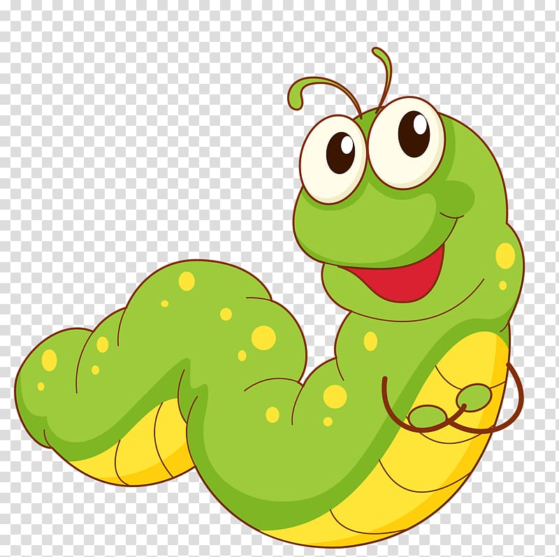 Smiling green and yellow worm illustration, Caterpillar Butterfly Cartoon ,  Green bug transparent background PNG clipart