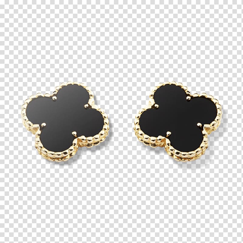 Earring Van Cleef & Arpels Colored gold Onyx, Van cleef transparent background PNG clipart