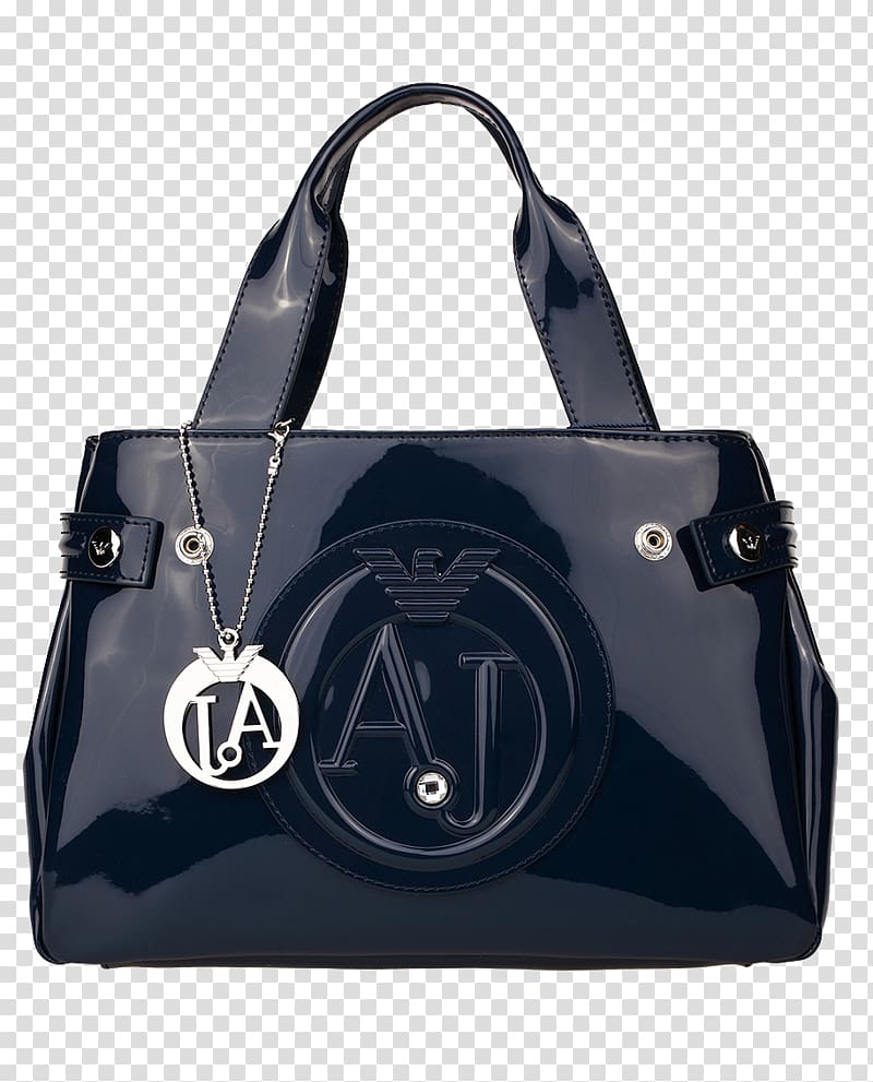 Armani Tote bag Designer Handbag, giorgio armani black patent leather bag transparent background PNG clipart