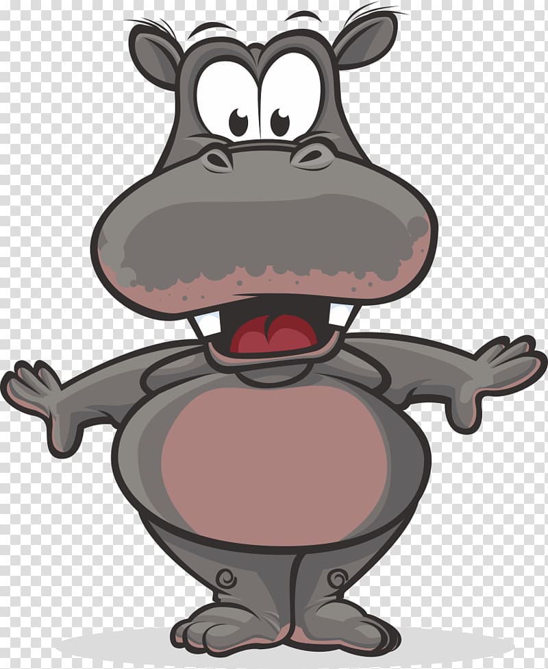 Cartoon , Grey Hippo transparent background PNG clipart