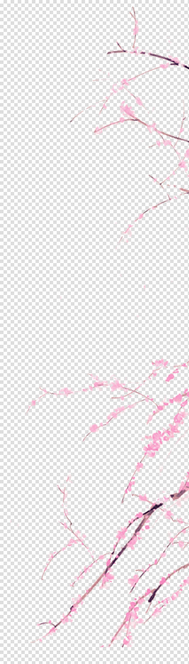Watercolor painting Pink, Pink watercolor peach branches decorative patterns transparent background PNG clipart